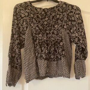 SALE Lucky Brand Peasant Long Sleeve Top/ Shirt, Lightweight, Flowy,Boho, Floral